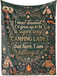 Camping Gifts for Women Men Lovers Throw Blanket, Happy Campers Decor Ou...