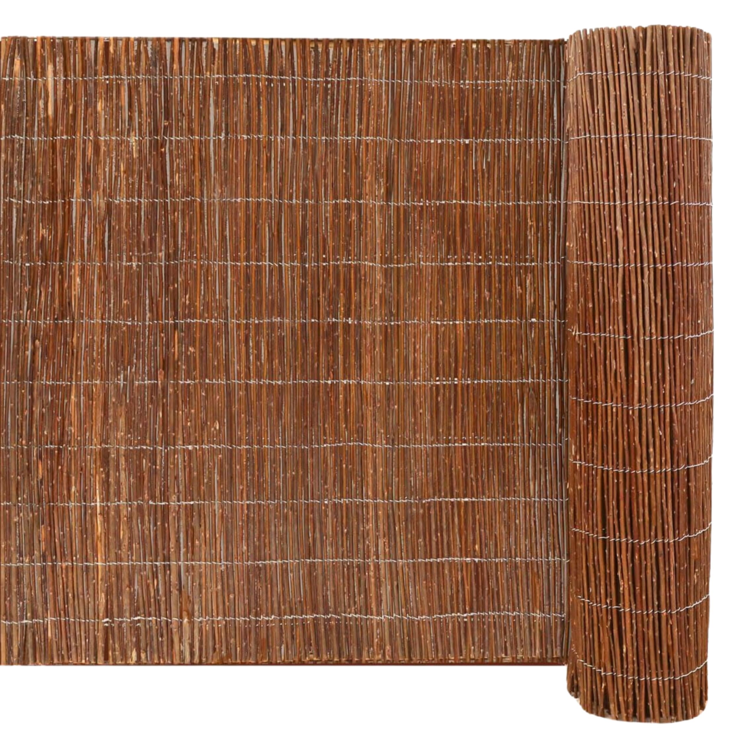 AKADIL Willow Fence Screening Roll, Privacy & Sun Protection for Garden, Balcony & Patio, Wicker Fence Panels, Eco-Friendly & Durable Outdoor Natural Willow Fencing Screening (1m x 4m)