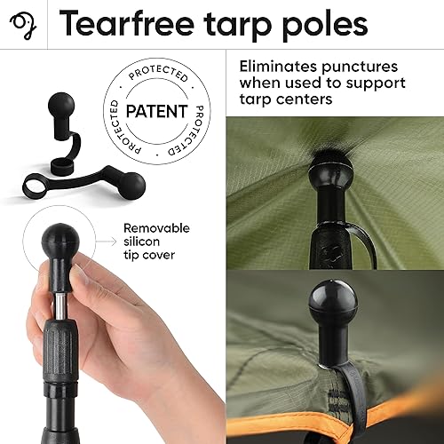 Miniatura 5 de Green Elephant Postes telescópicos de lona  Postes ajustables para tienda de campaña para lona juego de 2  Postes de aluminio portátiles y ligeros