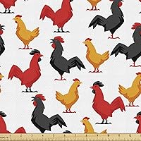 Vista 77 de Ambesonne Tela de Mariposas por Yarda, Patrones de Mariposas Estacionales Alegres Selva Tropical Naturaleza Salvaje Ilustración, Tela Decorativa