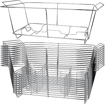 COMFICOVE 12 Pack Chafing Wire Rack Buffet Stand Chrome Frame for Events, Parties, Wedding, Birthday Party Catering, Full Size Chafing Stand for Dish Serving Trays, Food Warmer Catering Supplies