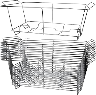 COMFICOVE 12 Pack Chafing Wire Rack Buffet Stand Chrome Frame for Events, Parties, Wedding, & Birthday Party Catering, Full Size Chafing Stand for Dish Serving Trays, Food Warmer Catering Supplies