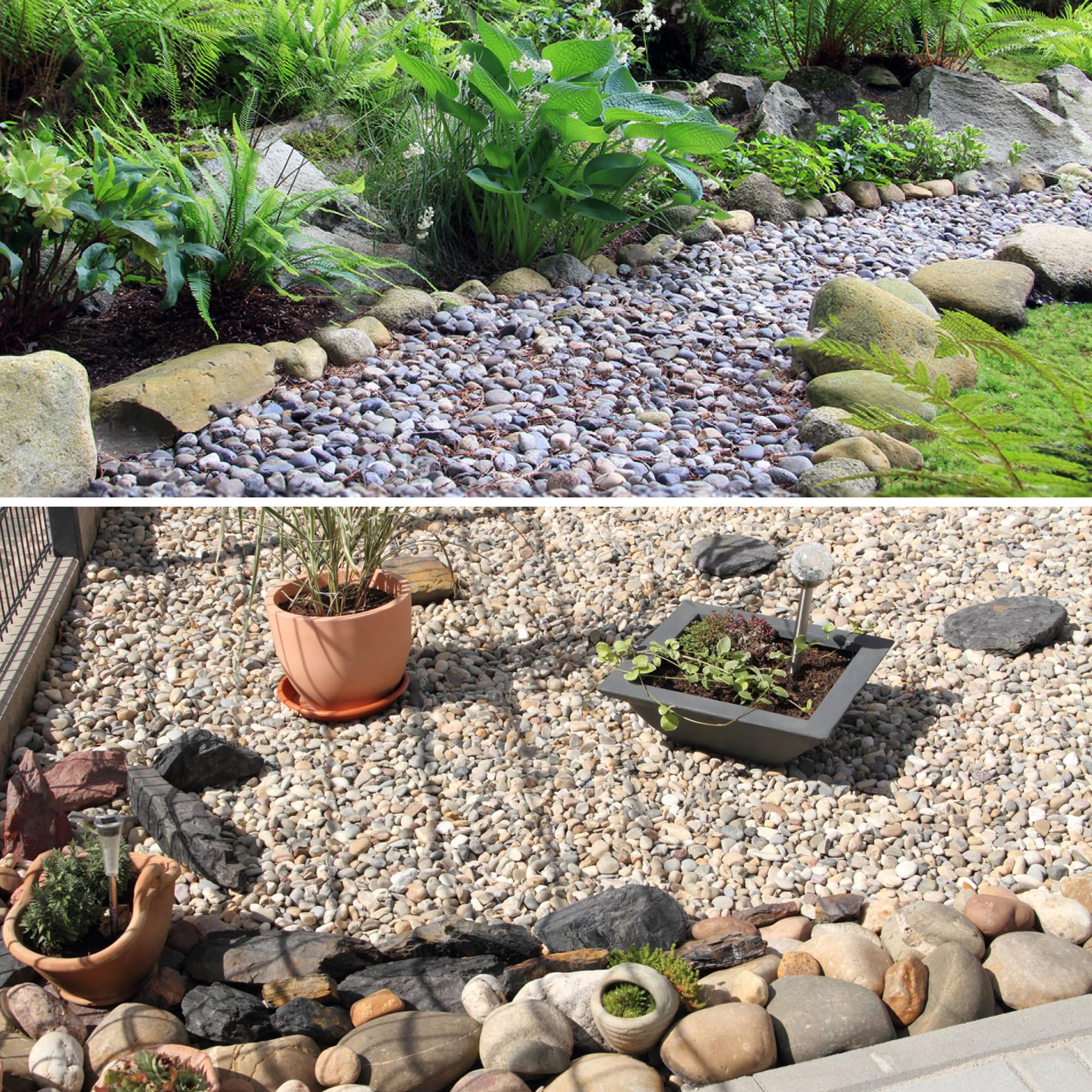 Rocas de río de 40 libras, guijarros naturales de 1 a 2 pulgadas para plantas, piedras de primera calidad seleccionadas a mano para paisajismo y diseño de jardines, peceras, macetas, caminos y