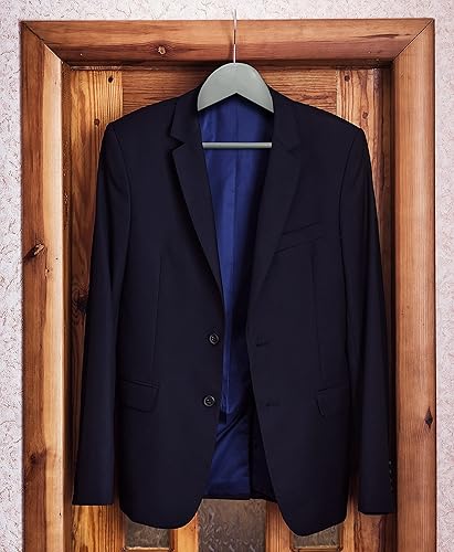 Miniatura 4 de Utopia Home - Paquete de 10 perchas de madera con ranura plos hombros, de calidad prémium, duraderas y delgadas, para trajes, con gancho giratorio