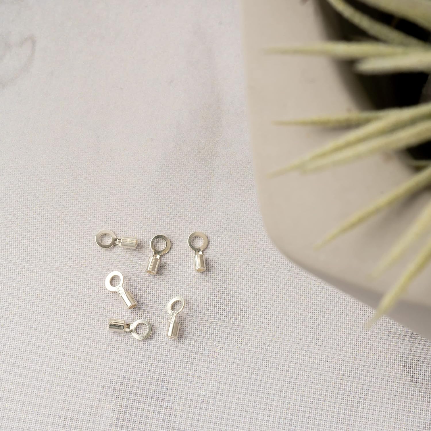 Bead Landing 1.7mm Sterling Silver Crimp Endings – Jewelry Cord Ends with Loops for Necklaces, Bracelets & DIY Jewelry Making, 72 Pieces (12 Packs of 6)