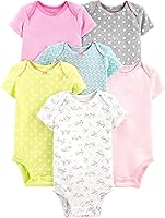 Vista 8 de Simple Joys by Carter's Paquete de 6 mamelucos de manga corta para bebé niña