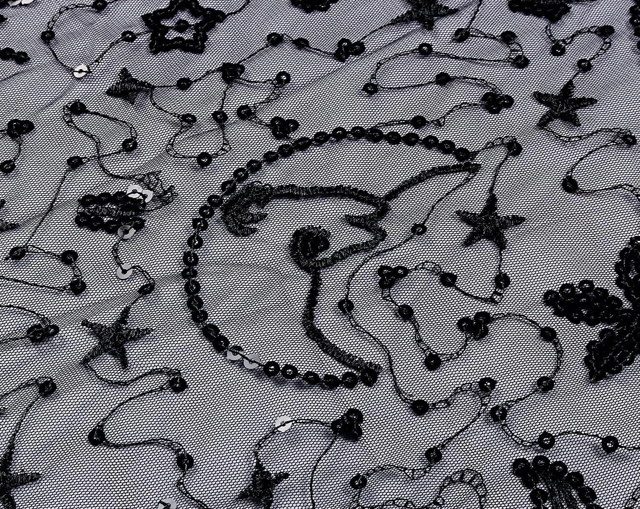 L'VOW Women's Glittering 1920s Scarf Mesh Sequin Wedding Cape Fringed Evening Shawl Wrap - Image 9