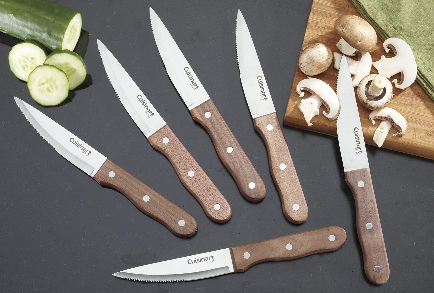 Frее Shірріng оƒƒеr Cuisinart C55W-S6STK Advantage Cutlery 6-Piece Triple Rivet Walnut Steak Knife Set