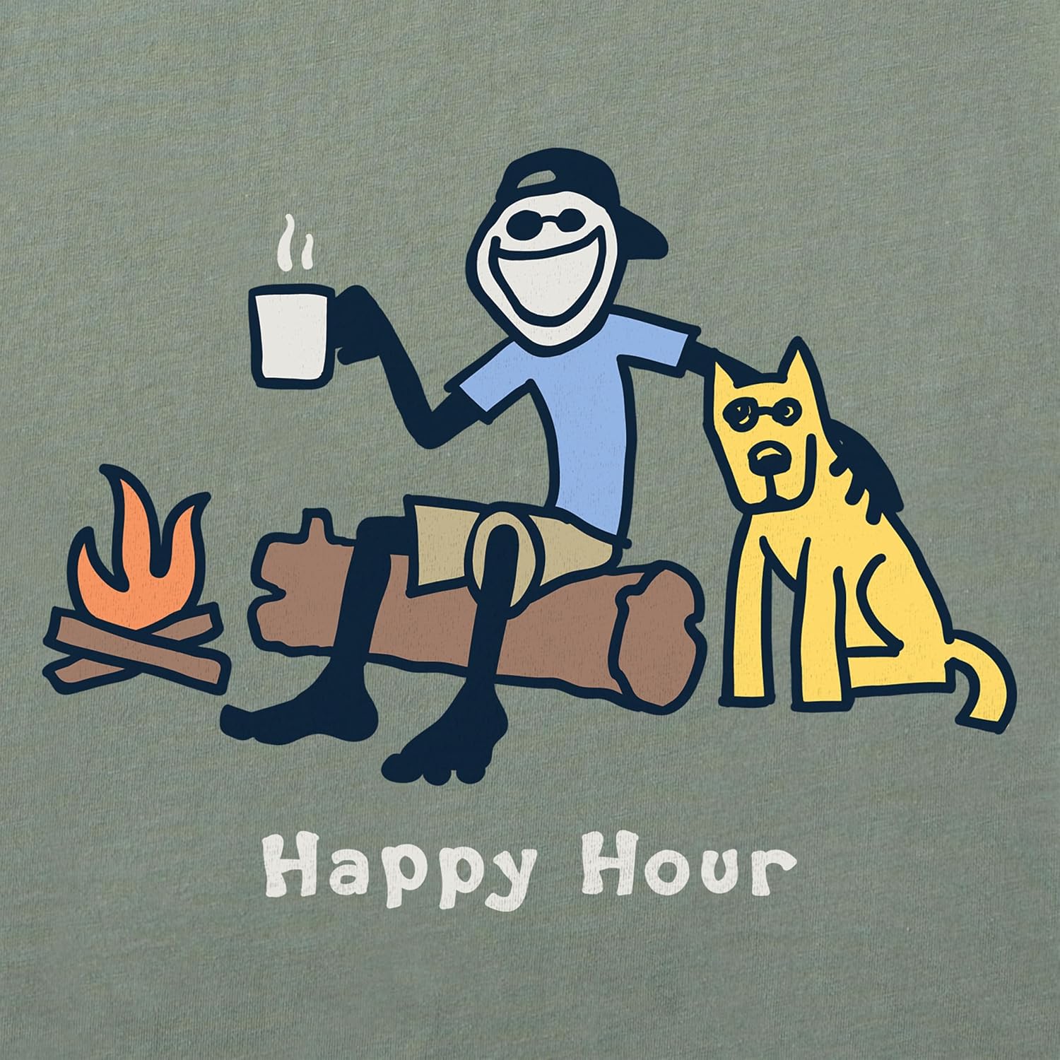 Life is Good Men's Crusher Tee Shirt, Short Sleeve Cotton Graphic T-Shirts, Happy Hour - Image 2