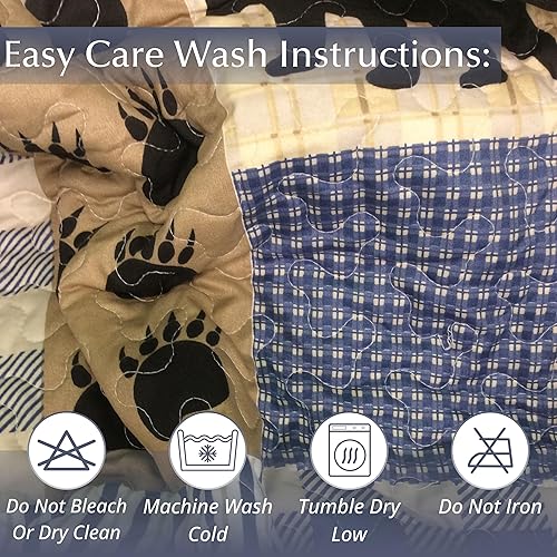 Miniatura 4 de Virah Bella Juego de ropa de cama de 3 piezas con diseño de estrellas de montaña, reversible, estilo rústico, con fundas de almohada decorativas