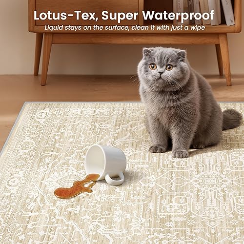 Miniatura 126 de Rugland Alfombras de área de 8 x 10, alfombra lavable resistente a las manchas, alfombras antideslizantes para sala de estar, alfombras tribales