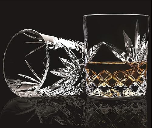 Miniatura 5 de Godinger Vasos de whisky antiguos, vasos para whisky, cócteles, agua, jugo, juego de 4