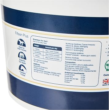 Protexin Equine Premium Fifteen Plus 900g - Supplement for Older Horses, For Gut, Immune, and Joint Support | Comprehensive Prebiotic & Probiotic Gut, Immunity & Joint Supplement for Older Horses, Healthy Hooves & Digestion