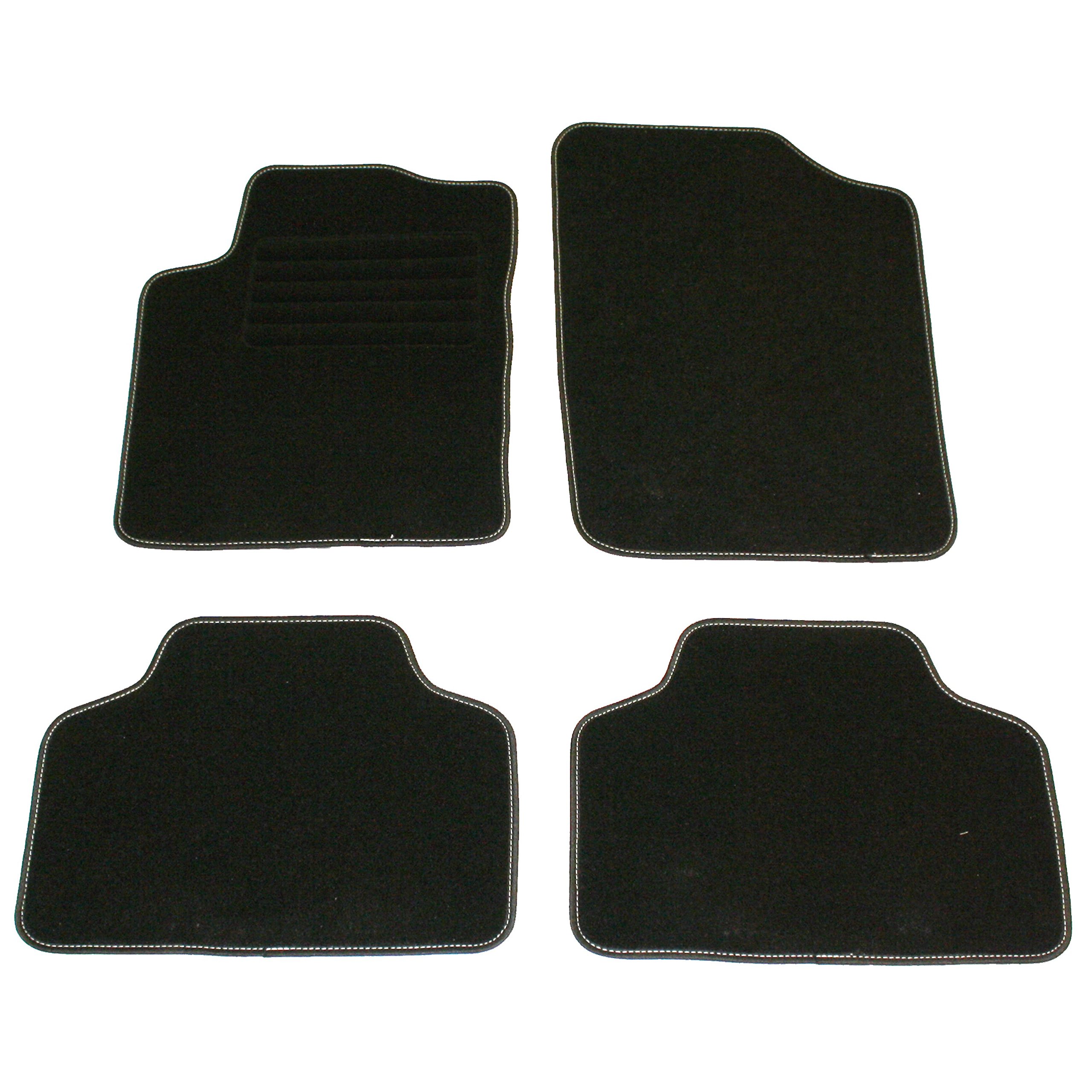 DBS - Alfombrillas de Coche/Automóvil - 4 Unidades : Delanteras + Traseras - Semi Medida - 14 Marcas - Antideslizantes, Negro, Peugeot
