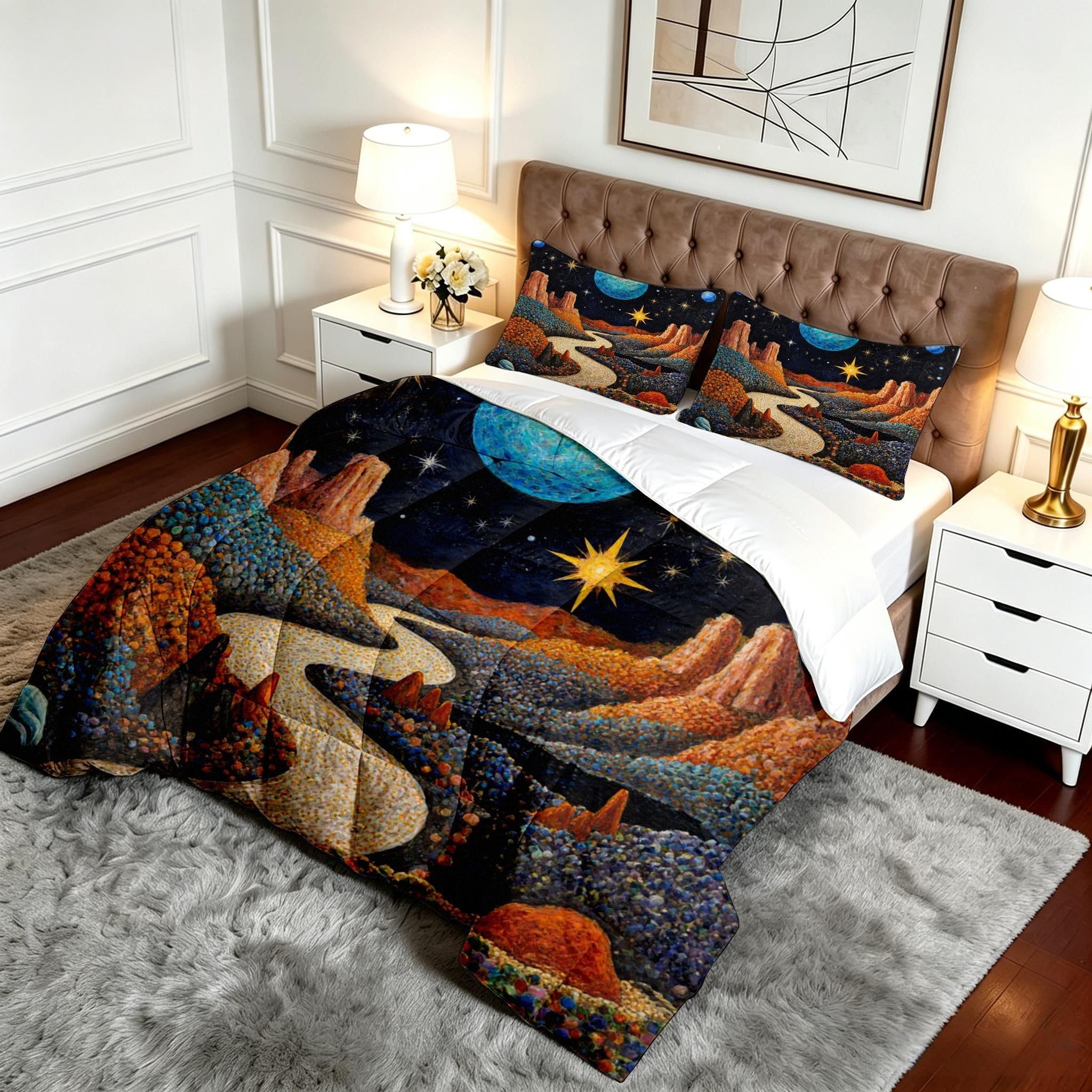 Edredón King Size 3D Loro Florido Sustituto Plumas para Adultos-A365