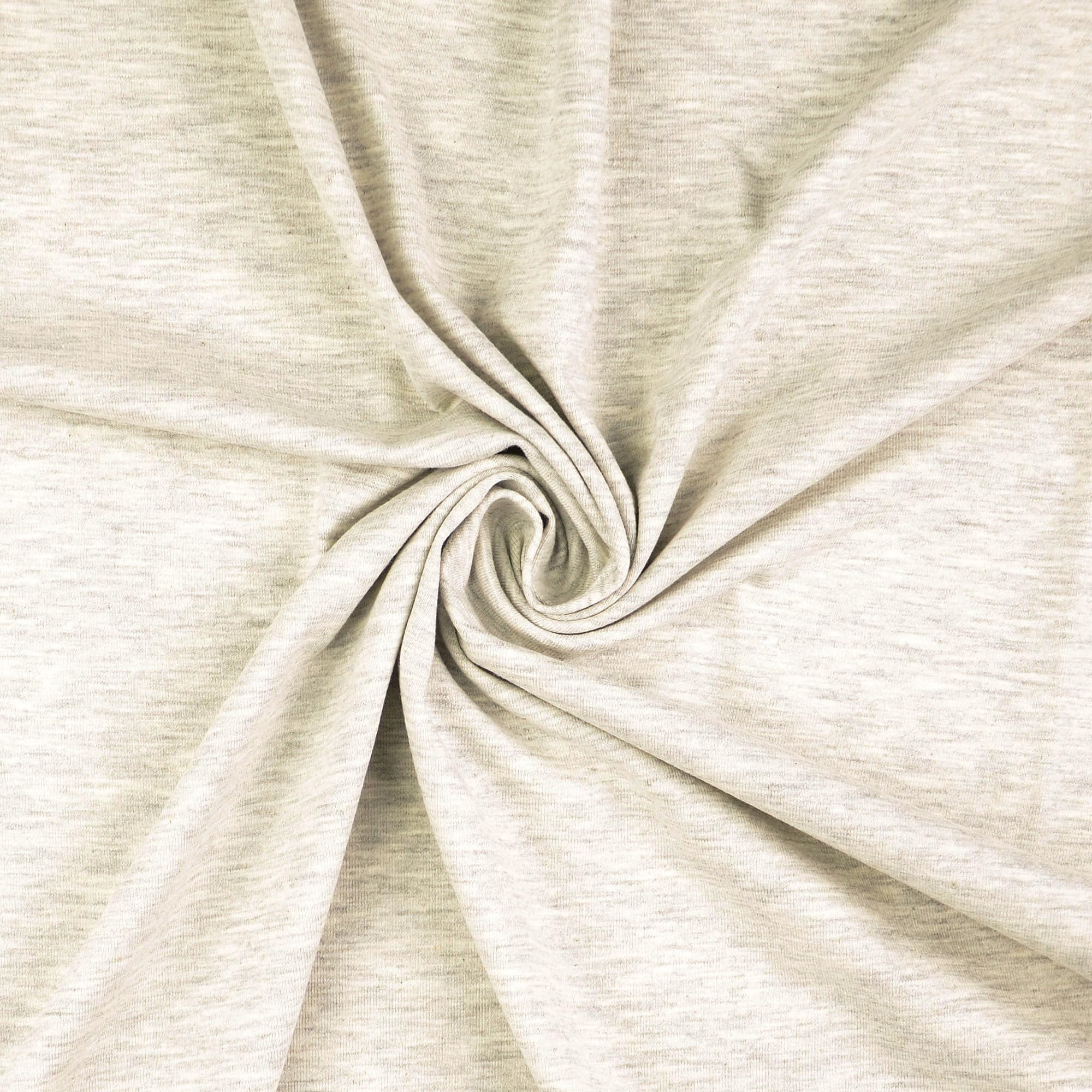 TheFabricTrade Silver Marl Premium Plain Cotton Jersey Knit Fabric Elastic Lycra Stretch Textile Clothing Dressmaking T-Shirt Elastane Material - 100cm x 150cm (1 Metre) โ image 1