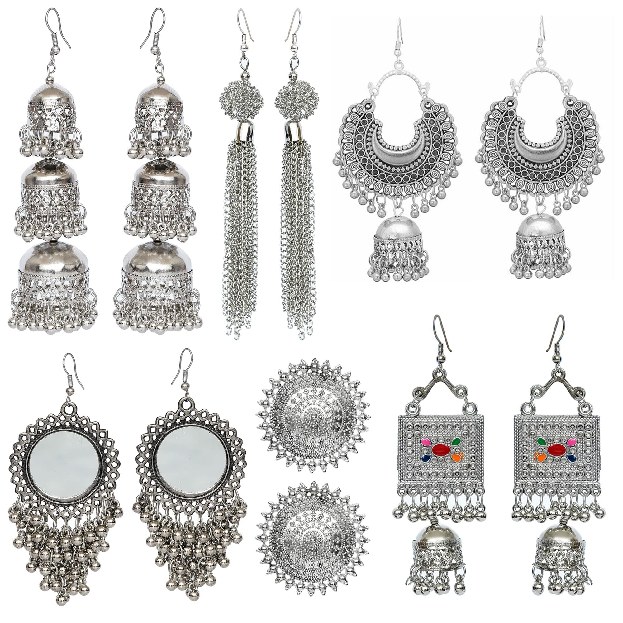 See full amazon price history chart for YOTOG 6 Pair Designer Silver Oxidised Jhumka Earrings Combo for Girls and Women, Jhumki Chandbali Pack YOTOG 6 Pair Designer Silver Oxidised Jhumka Earrings Combo for Girls and Women, Jhumki Chandbali Pack (B09Q1B4WDS) Amazon Price History, Amazon Price Tracker