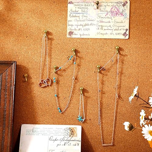 Miniatura 5 de 30 ganchos de metal para colgar fotos, marcos de uñas, ganchos de pintura al óleo en pared de madera o tela para el hogar u oficina (dorado)