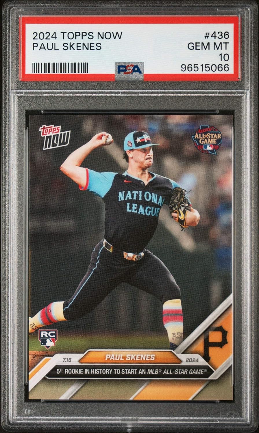 Graded 2024 Topps Now Paul Skenes #436 All Star Game Rookie RC Baseball Card PSA 10 Gem Mint