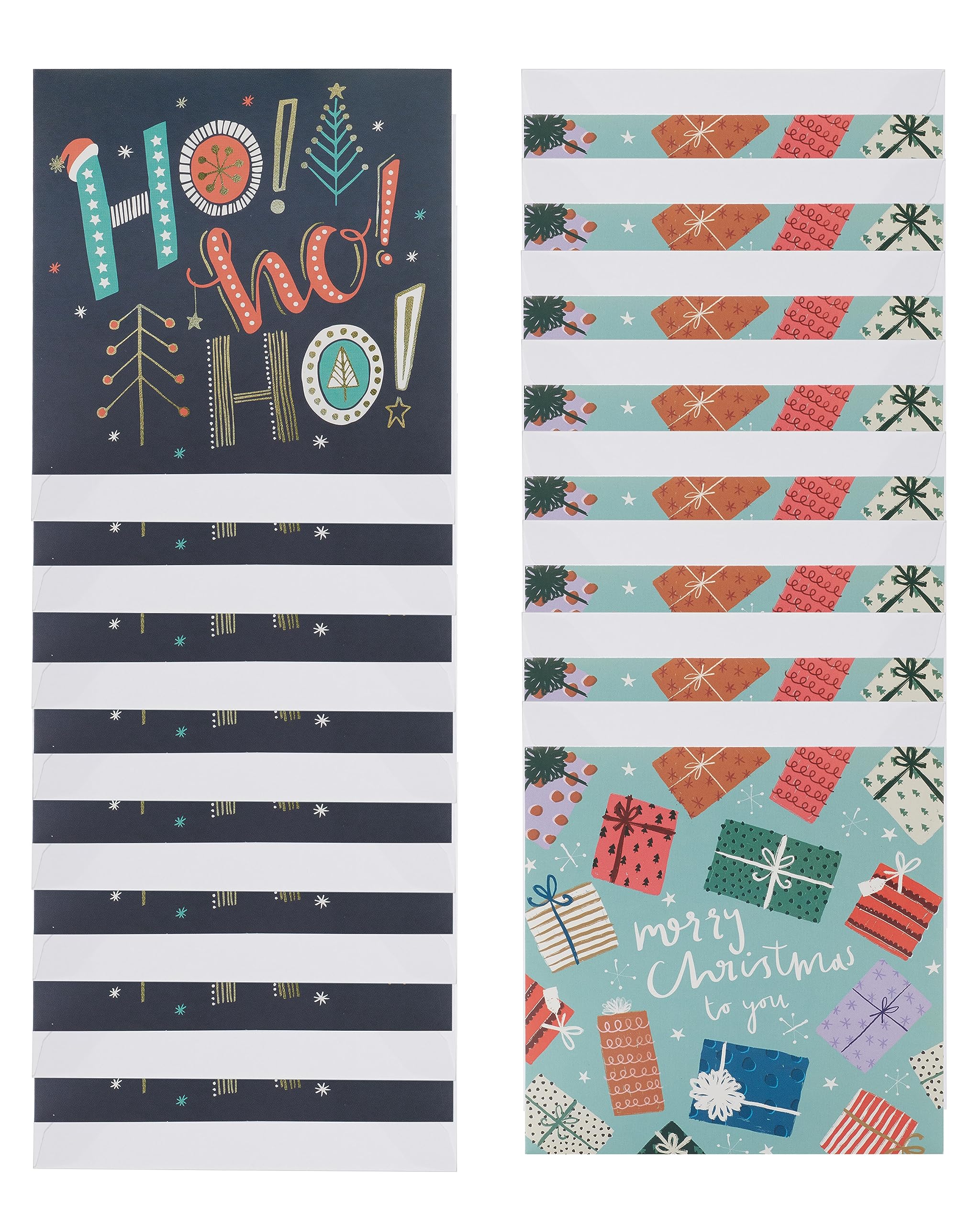 Pack of 8 HO HO HO Marie Curie Charity Christmas Cards Xmas Cards 556834, Multi, 135 x 135 mm - Image 2