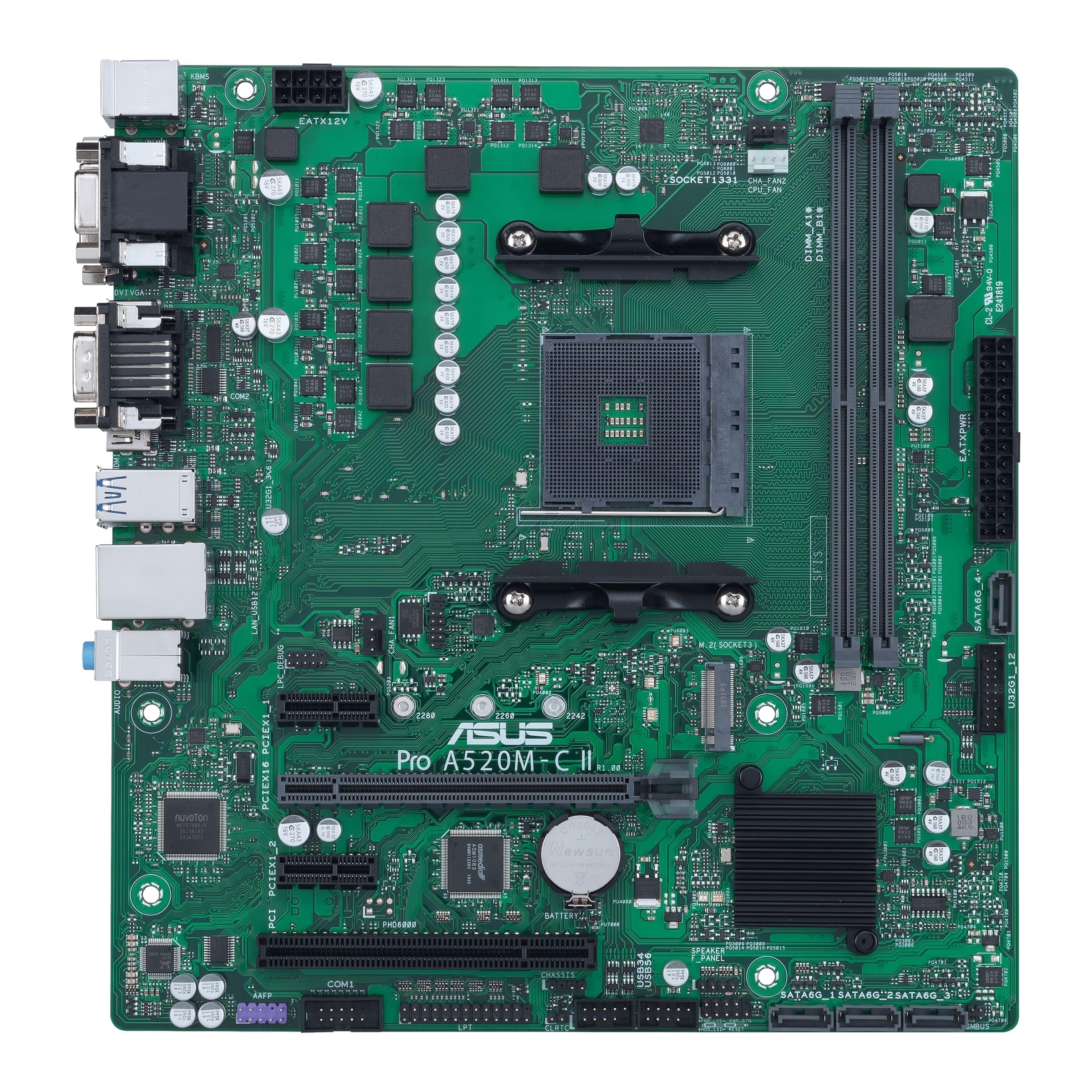 ASUS PRO A520M-C II/CSM Business Mainboard Sockel AMD AM4 | mATX, LPC Debug Header, ASUS Control Center Express, unterstützt SMBUS-Header, Remote IT Management