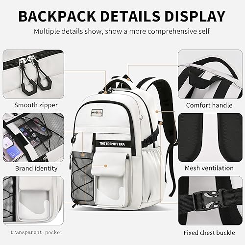 Miniatura 8 de Mochila para estudiantes adolescentes, material encriptado, múltiples compartimentos y mochila de gran capacidad con bolsillos antirrobo, mochilas