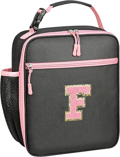 Miniatura 12 de Lonchera con inicial para mujeres y niñas, lonchera aislada con letra de monograma, bonita lonchera térmica personalizada para adolescentes, niños y