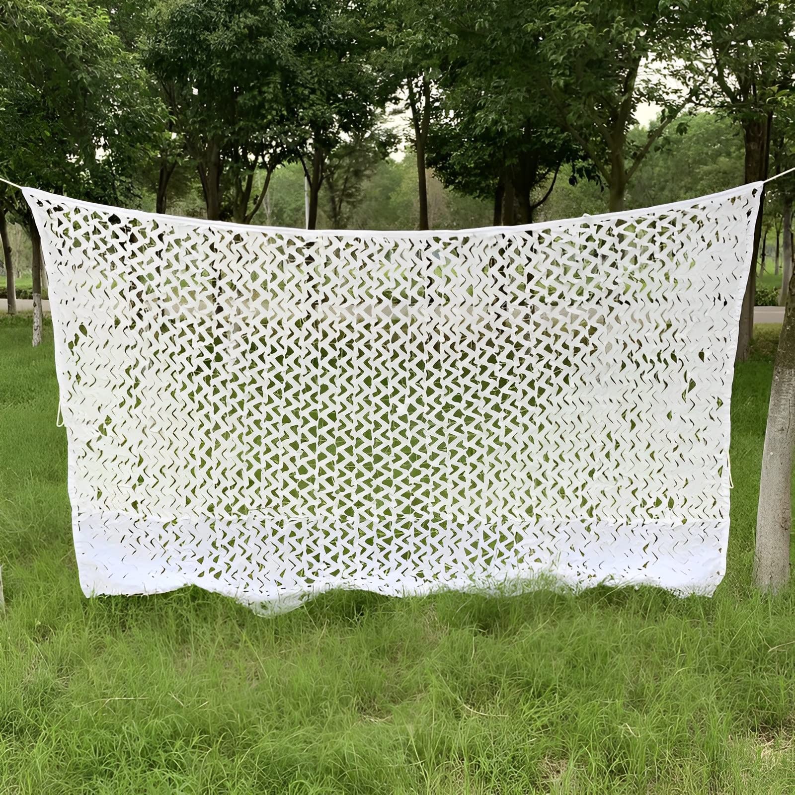Oudini White Camo Netting, 3X4m Sunscreen Camouflage Net Blinds For Hunting Shooting Photography Home
