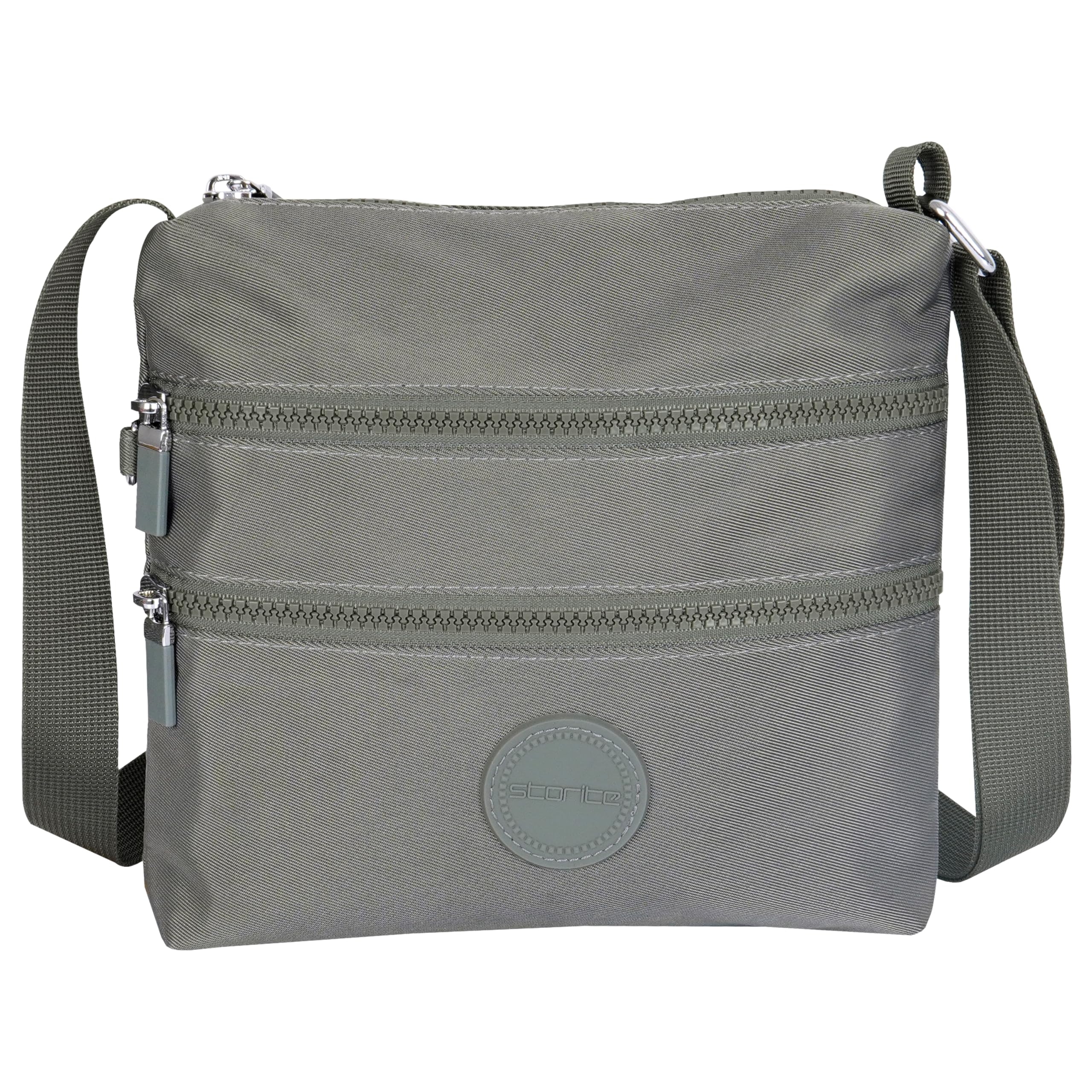 Crossbody Purses for Women Lightweight Small Travel Bag Shoulder Purses and Handbags with Multi Zipper Pockets - Grey (23x22x3 cm)-image-46