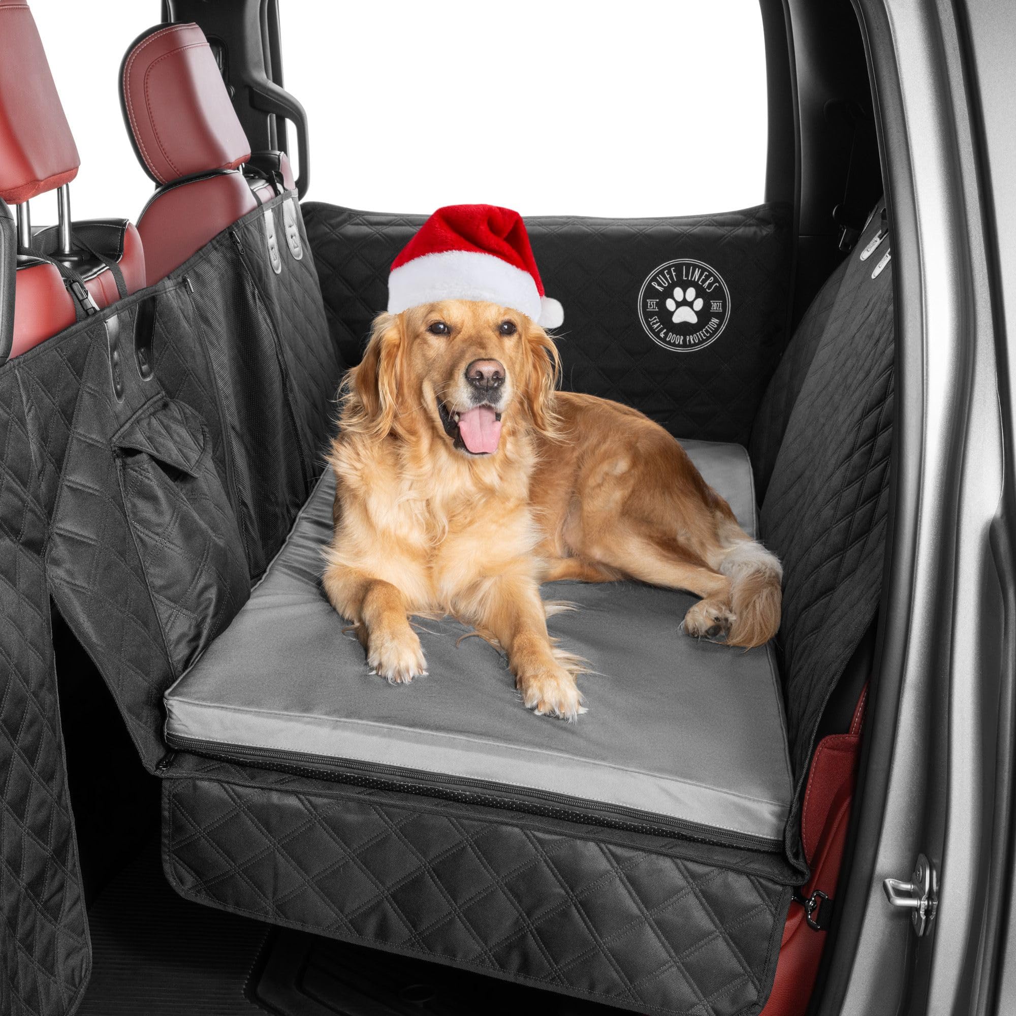 Ruff Liners Truck Back Seat Dog Bed Cushion, Extra Large Gray – As Seen on Shark Tank – for Large Seat Extender & XL Floor Cover – Waterproof,