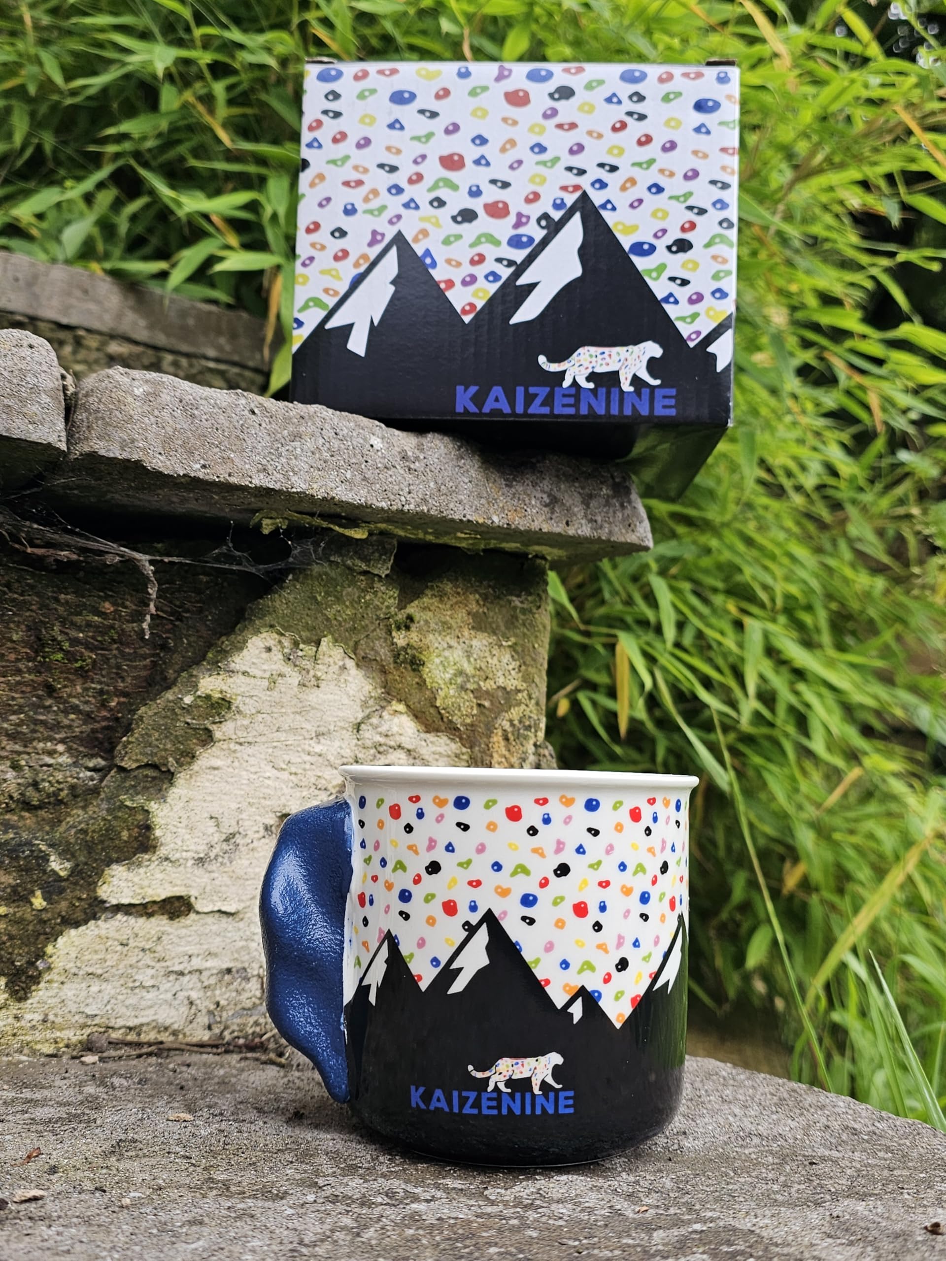KAIZENINE Rock Climbing Mug Cup Bouldering Finger Strength Gift for Climber Bouldering Coffee Cup Present for Climber Climbing Hold Handmade Lead Climbing Mug Handle Won't Fall Off* Blue - Image 2