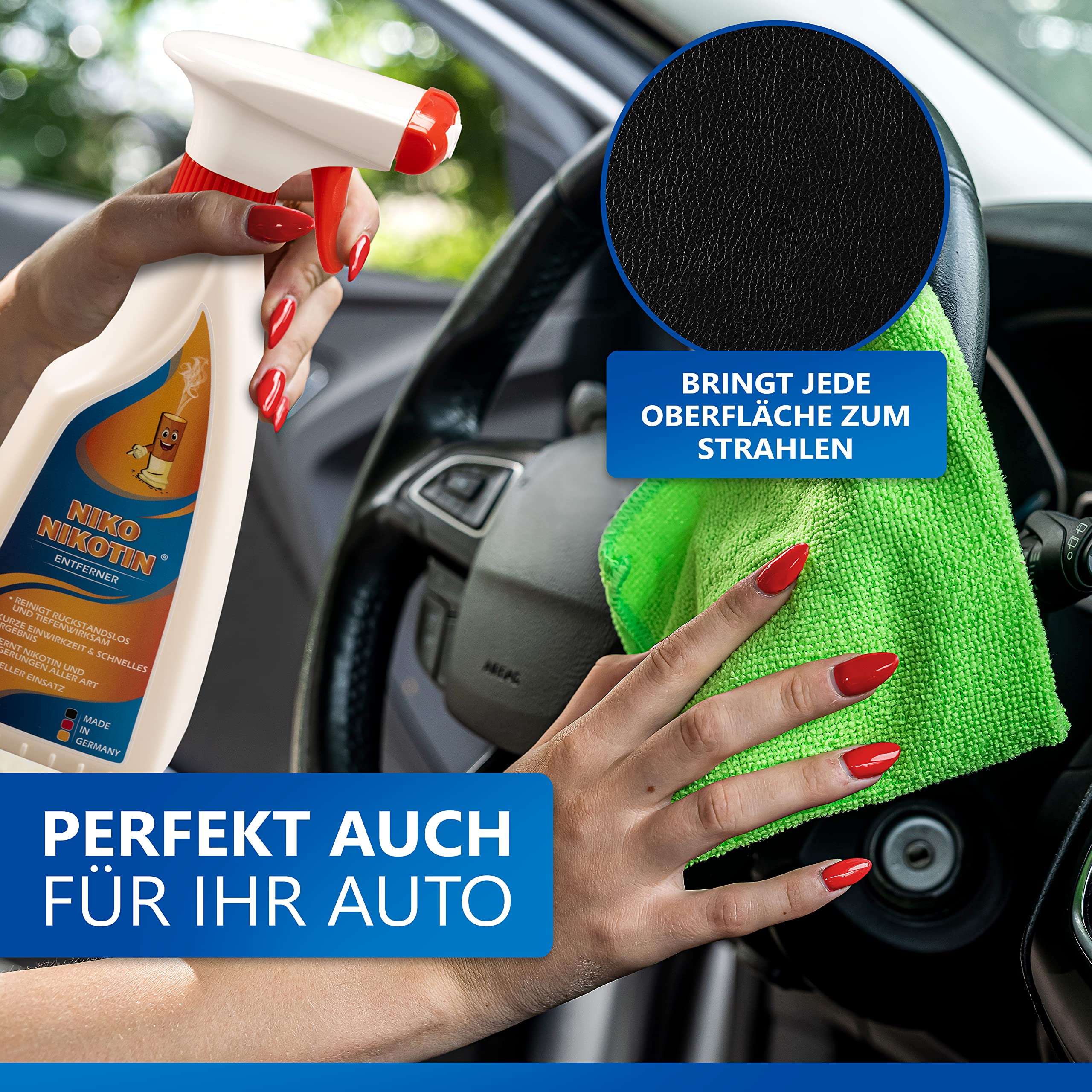 6L Kombi Kanister – Profi Kunststoffreiniger mit Sprühflasche – entfernt Nikotinrückstände effizient und schnell.
