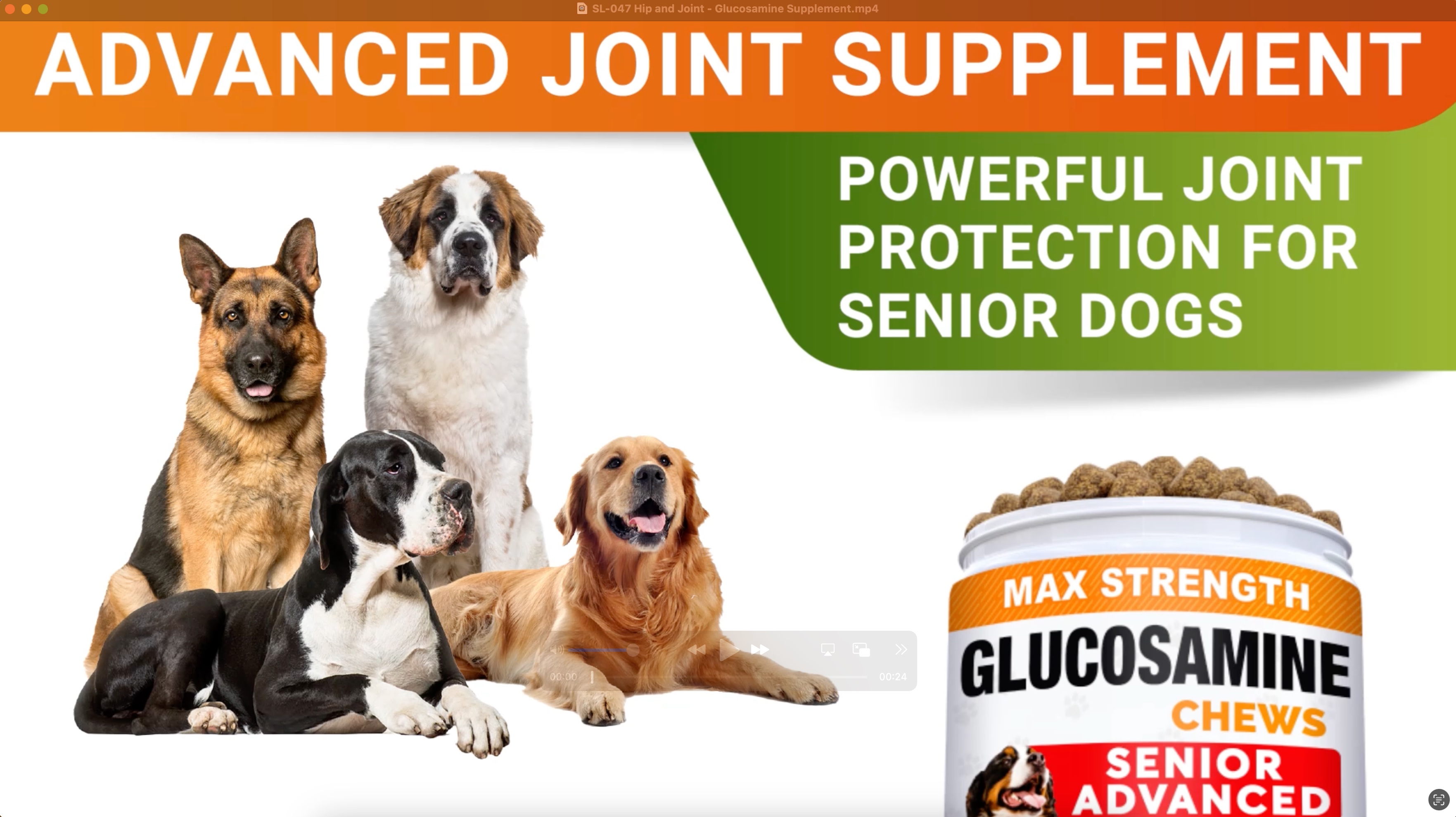 Senior Advanced Glucosamine Chondroitin Joint Supplement for Dogs - Hip & Joint Pain Relief Pills - Large & Small Breed - Hip Joint Chews Canine Joint Health - Chews Older Dogs - Bacon Flavor - 360Ct - image 6