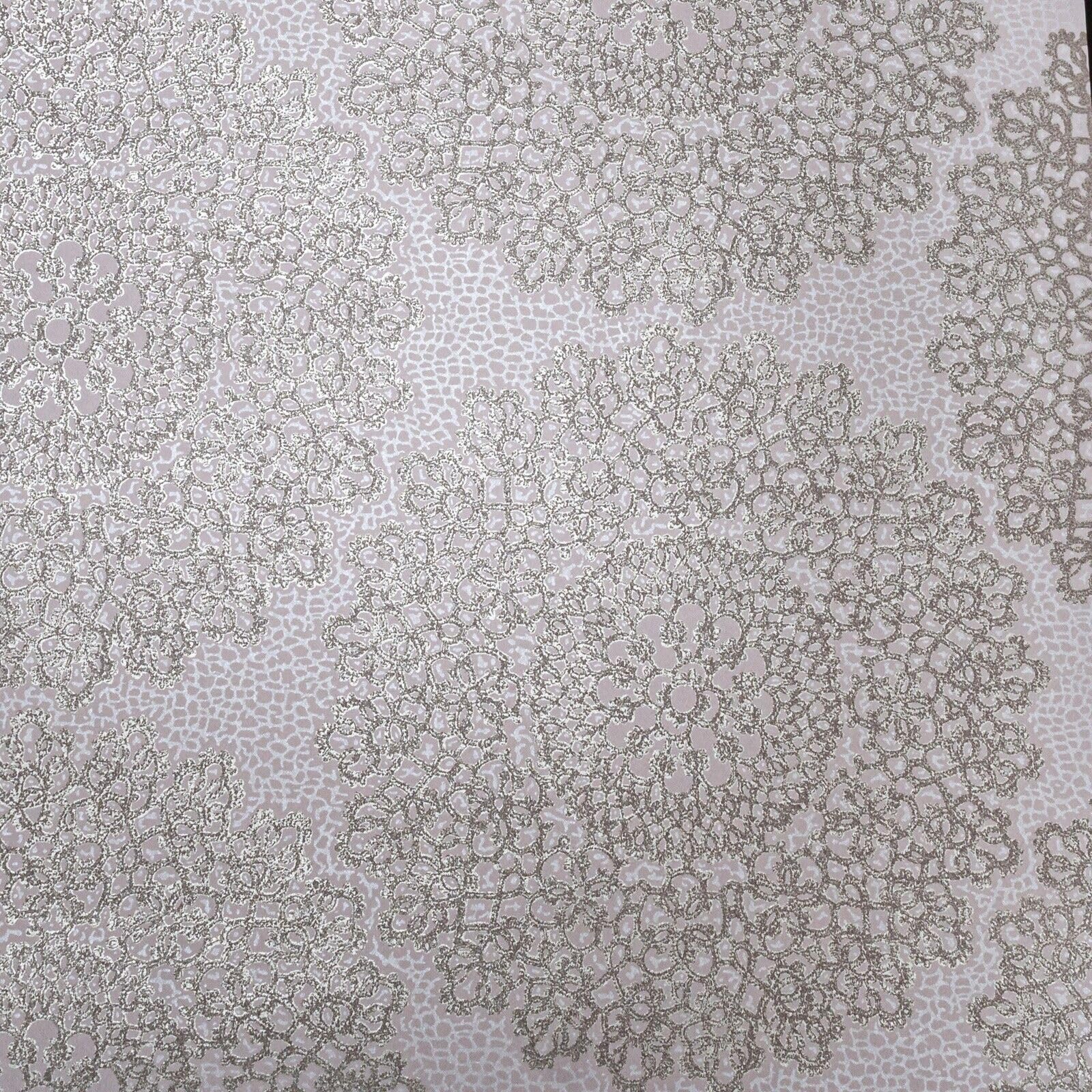SOPHIE LAURENCE Taupe Gold Oriental Textured Metallic Damask Shimmer Glitter Oxidised Effect Boho Copper Geometric Mandala Wallpaper