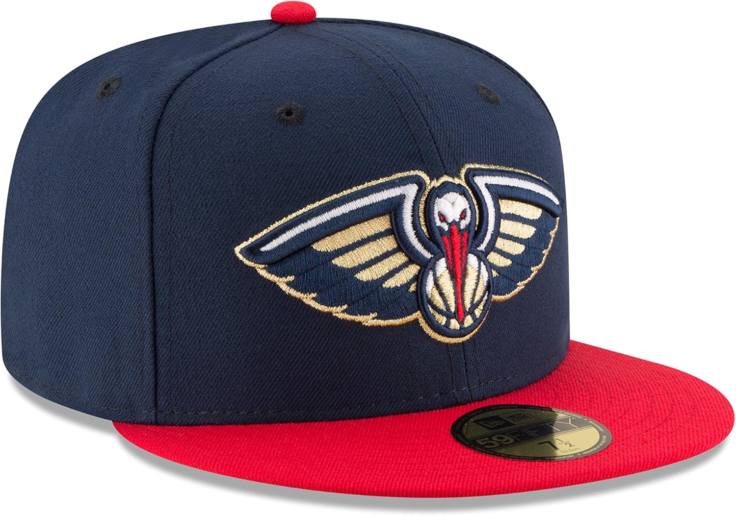 NBA New Orleans Pelicans Men's 2-Tone 59FIFTY Fitted Cap, 7, Navy