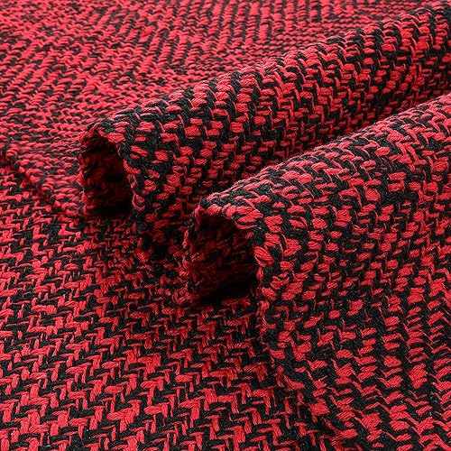 Miniatura 4 de LEEVAN Alfombra de pasillo de Navidad de 2 x 6 pies, alfombra de entrada lavable rojonegro, alfombra de pasillo de granja, alfombra de pasillo