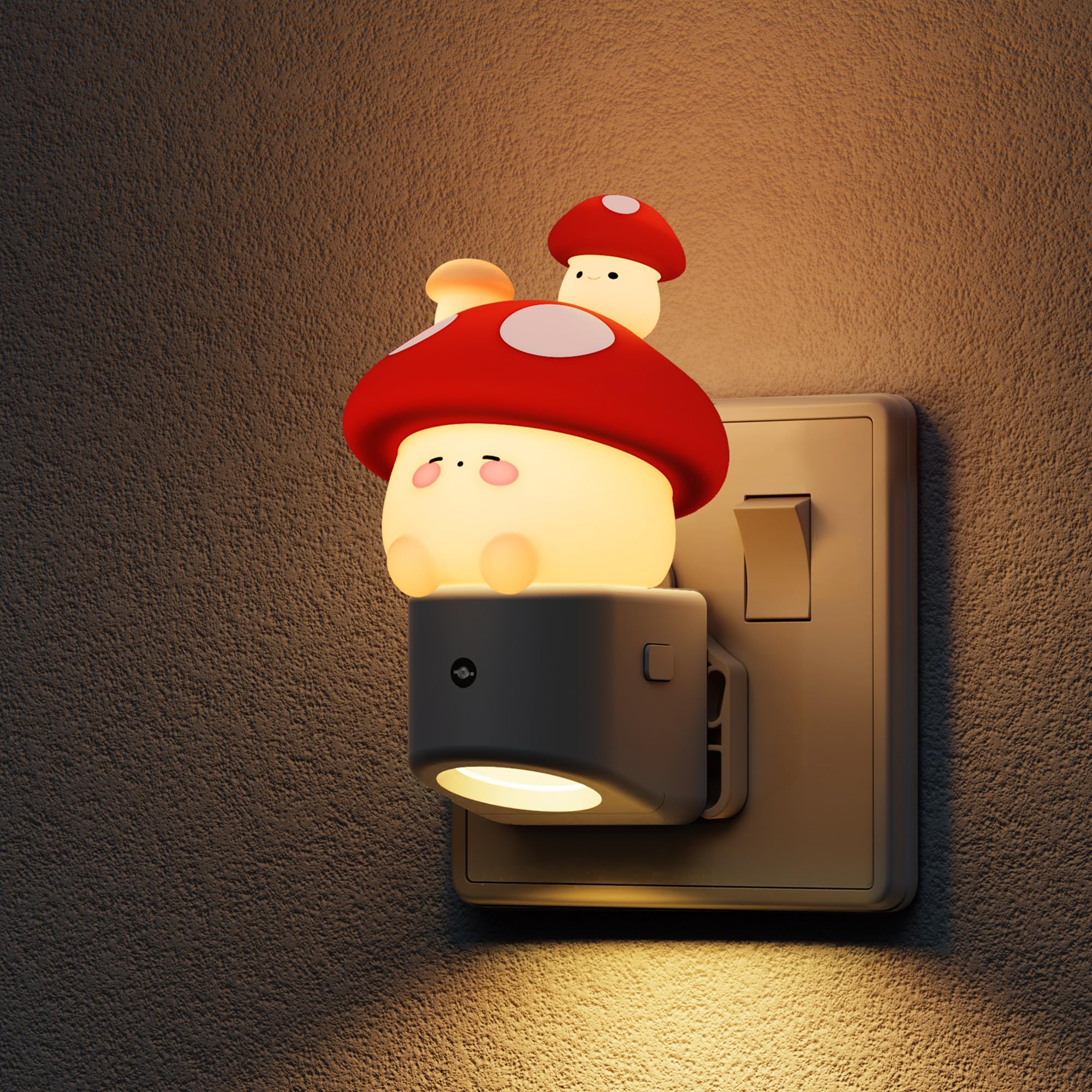 LOHAS-LED Night Light Plug in Wall, 3D RGB Mushroom Plug in Night Light