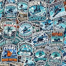 Vybonz 50Pcs Snowboarding Sticker Pack, Funny Snow Goggles Snowboard Sticker, Snowboarder Gift for Men Women Boys Girls, Decor for Snowboard Laptop Tablet Water Bottle Goggles Helmet Vehicles