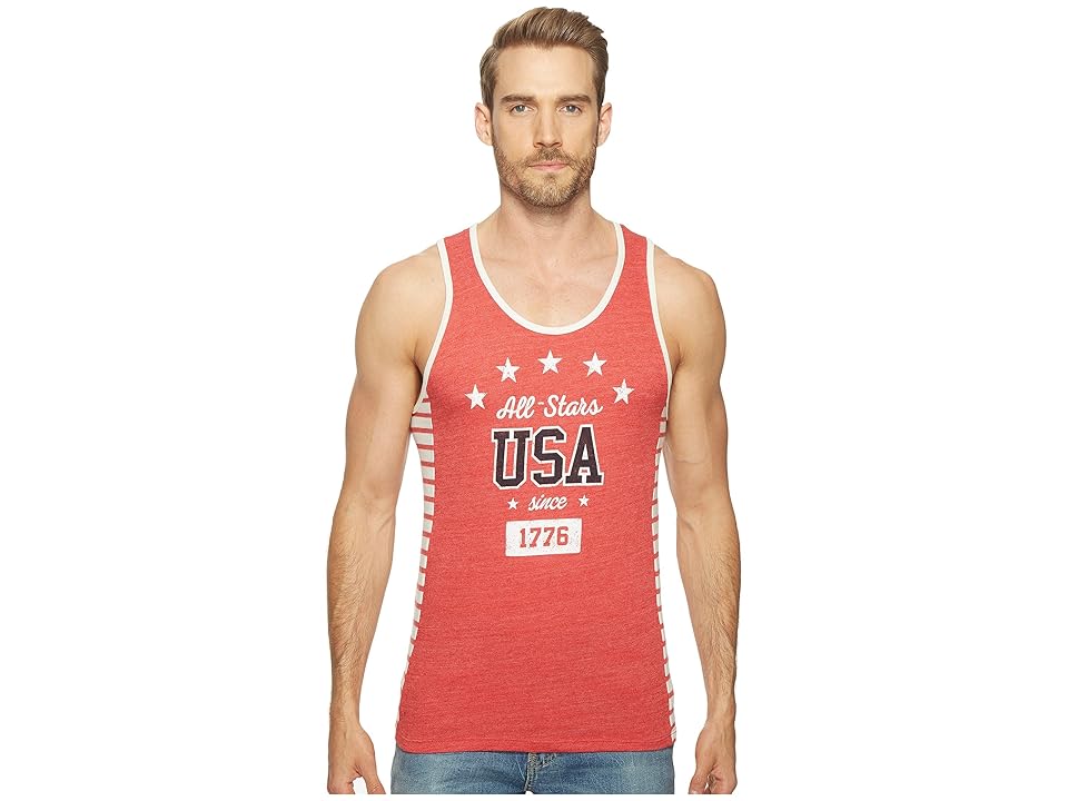 

Alternative Eco Jersey Marine Side Panel Tank Top (Eco True Red USA) Men's Sleeveless