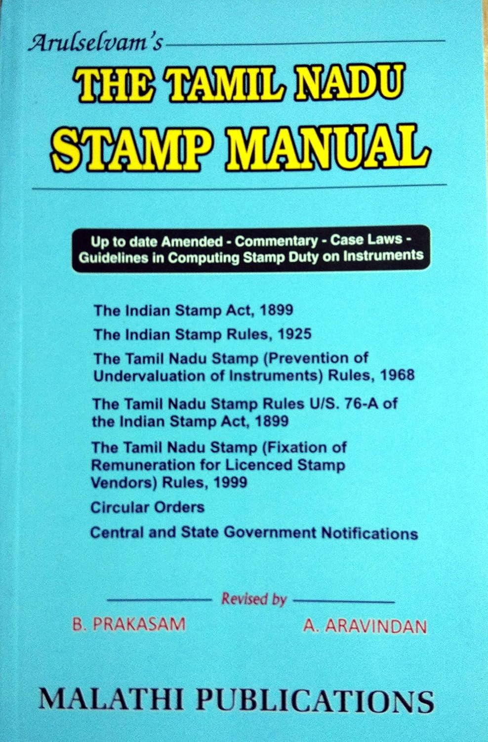 Buy The Tamil Nadu Stamp Manual/Up to date Amended Commentary Case