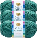 Lion Brand Yarn 24/7 Cotton, Lightweight for Knitting, Crocheting, and Crafts, 1 Pack, Eggplant