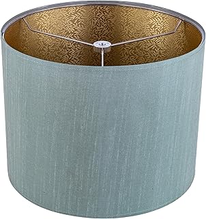 Wellmet Drum Lampshades, Easy Assembly Required Replacement Lamp Shades, Fabric Lampshades for Table Lamps Floor Lamps, Metal Spider Fitter, 13"x13"x10"