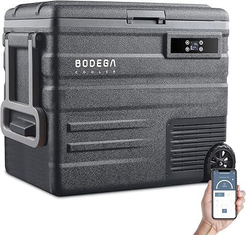 Miniatura 1 de BODEGA Refrigerador de coche de 12 V, 65L Control de temperatura de doble zona Congelador portátil, Refrigerador de coche con ruedas y control de