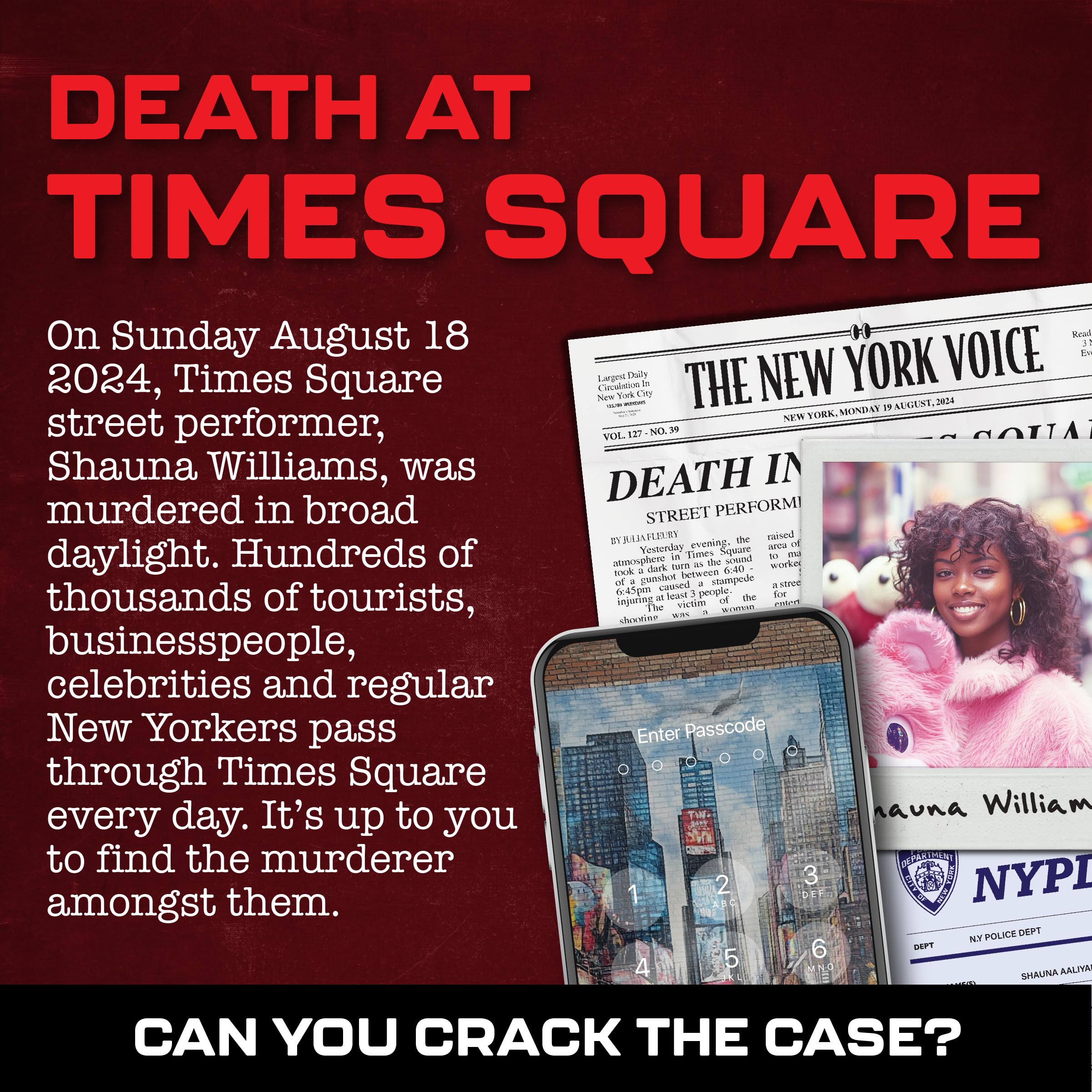 Lucky Egg MMC Death at Times Square, Thrilling Murder Mystery Case File in New York City, 40 Evidence Pieces - Image 2