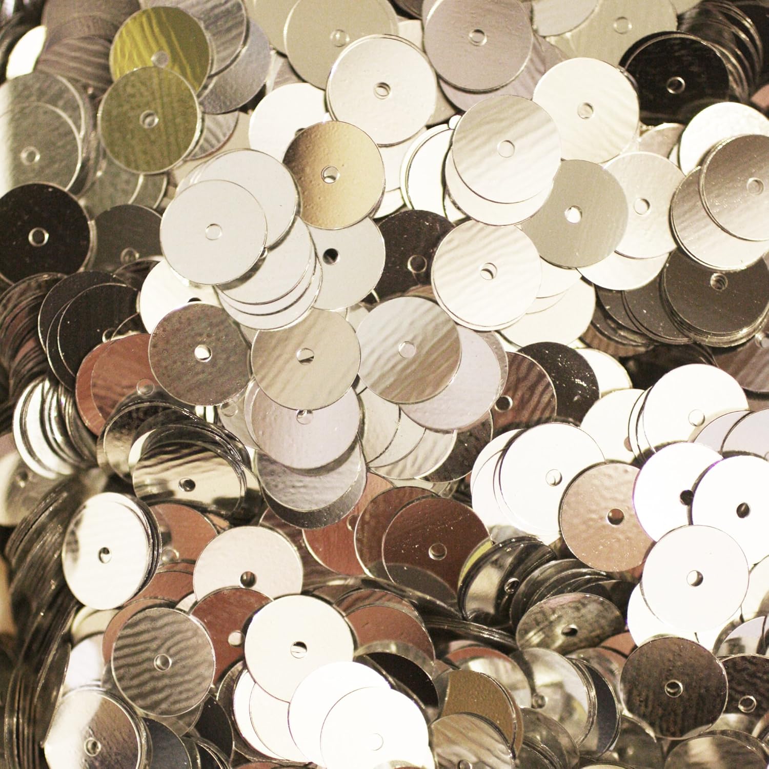 8mm Silver Sequins Flat Round Loose Made in USA