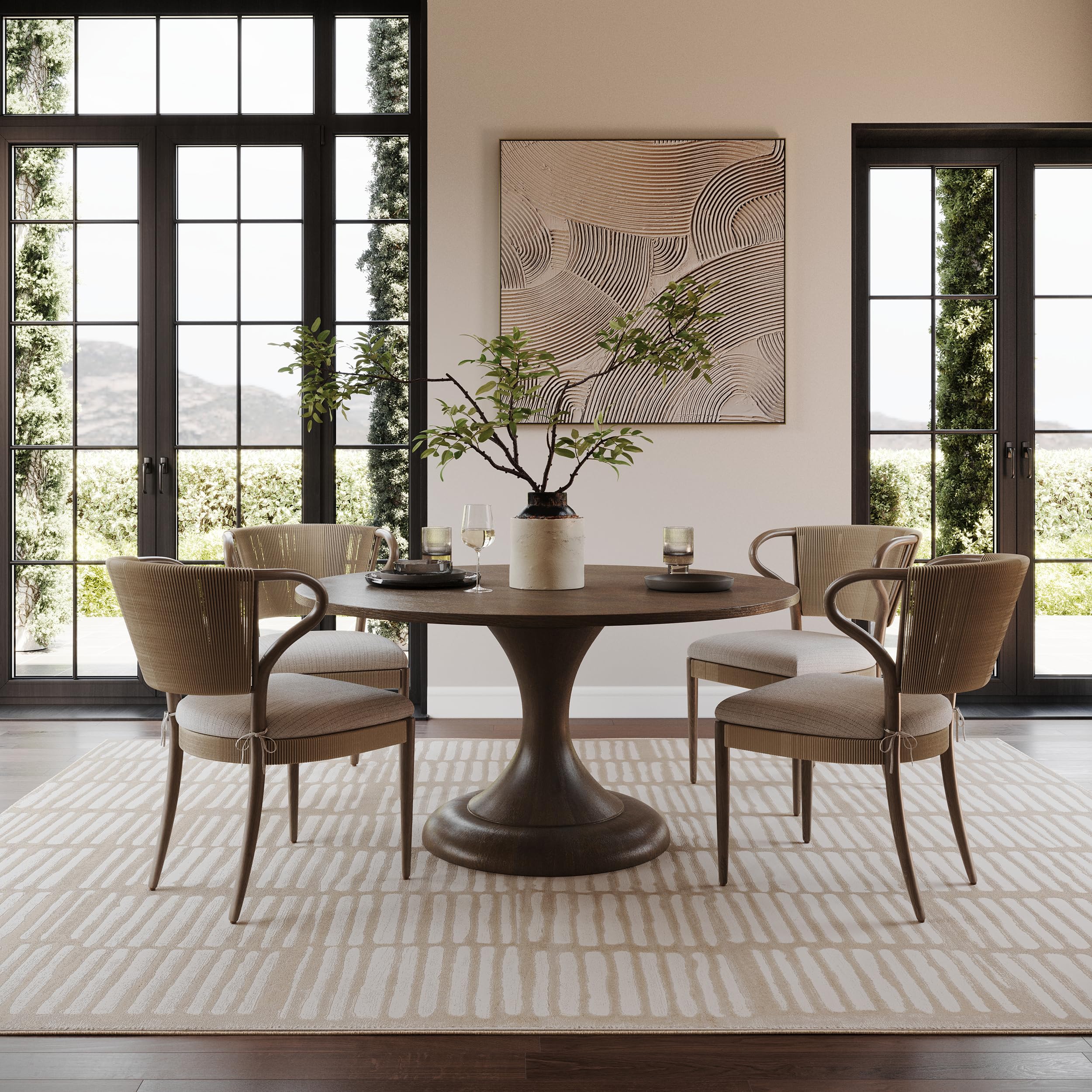 Nuloom Kailani Geometric 9' x 12' Machine Washable Area Rug for Living Room Bedroom Dining Room, Cream