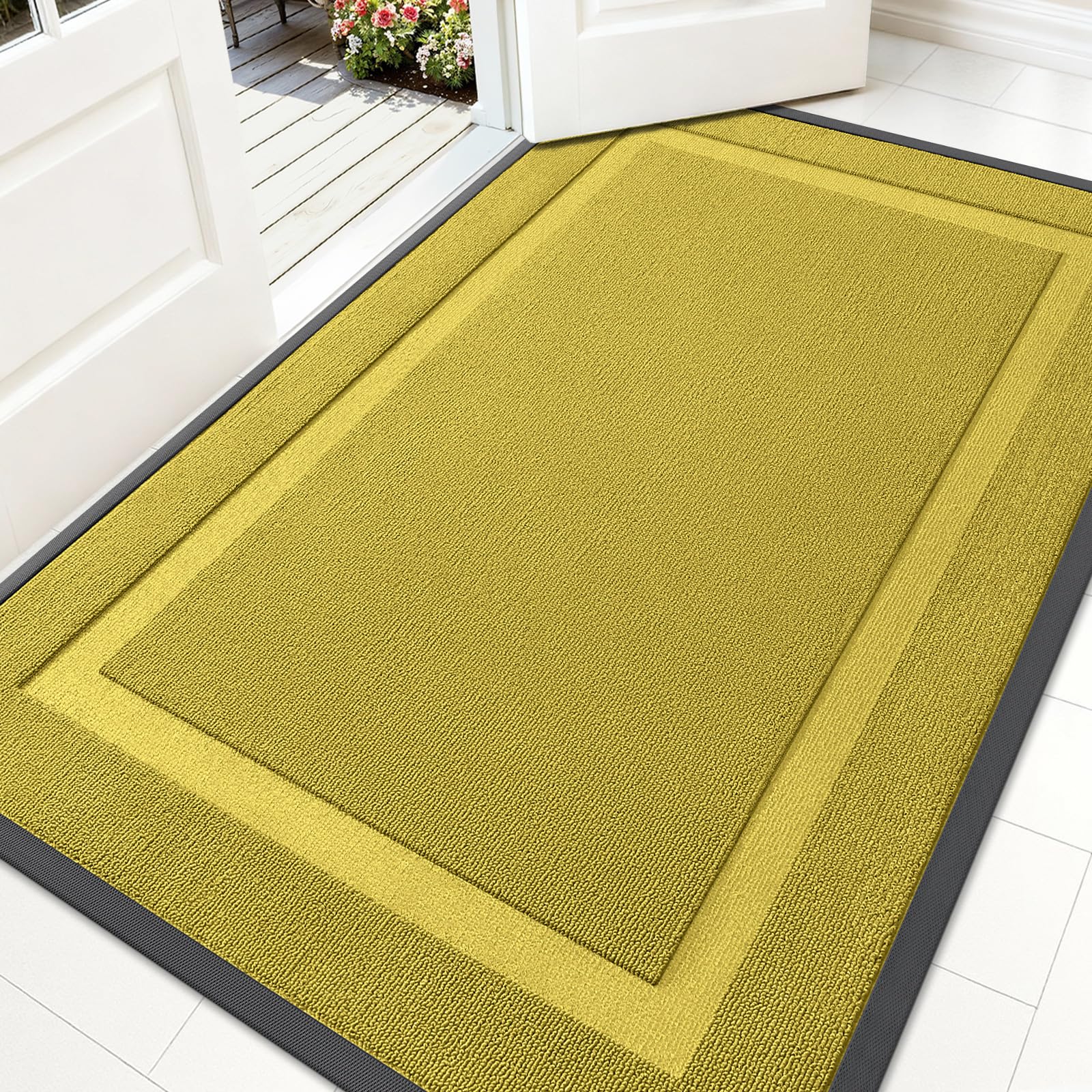 OLANLY Front Door Mat Outside 71x47, All-Season Heavy-Duty Rubber Doormat
