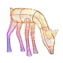 Twinkly Reindeers Doe, Renna Luminosa da Esterno Mappabile a LED, 160 LED RGB + Luce Bianca Calda, Altezza 75cm, Compatibile con Alexa e Google Home, IP44, Luci di Natale da Esterno Controllate da App