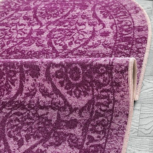 Miniatura 128 de Antep Rugs - Alfombras antideslizantes (antideslizante) 5 x 7 con parte trasera de goma floral geométrica de bajo perfil para interiores