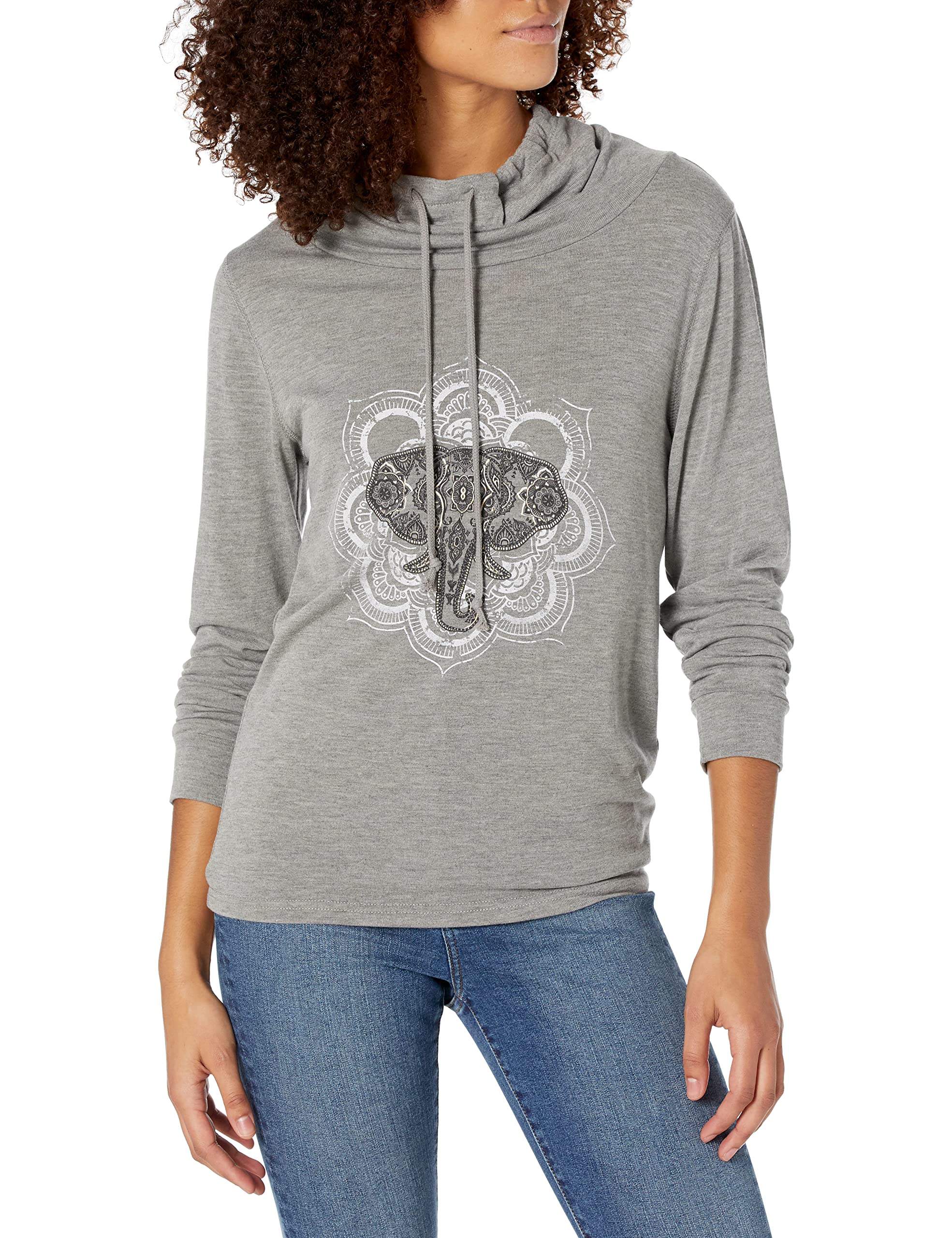 Fifth Sunwomens Boho Yoga Women's Fashion Long Sleeve Cowl Neck Tees Yoga Shirt